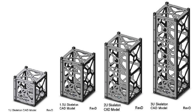 Various cube sat sizes