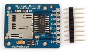 Board with card reader and connector strip